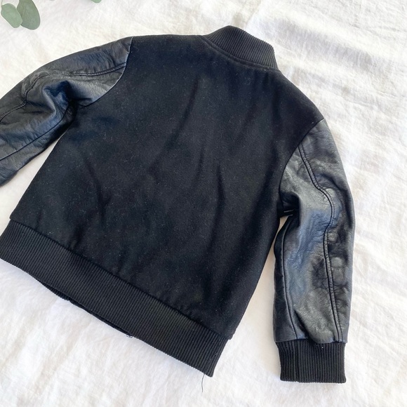 H&M Bomber Faux Leather Wool Blend Jacket - Picture 5 of 11